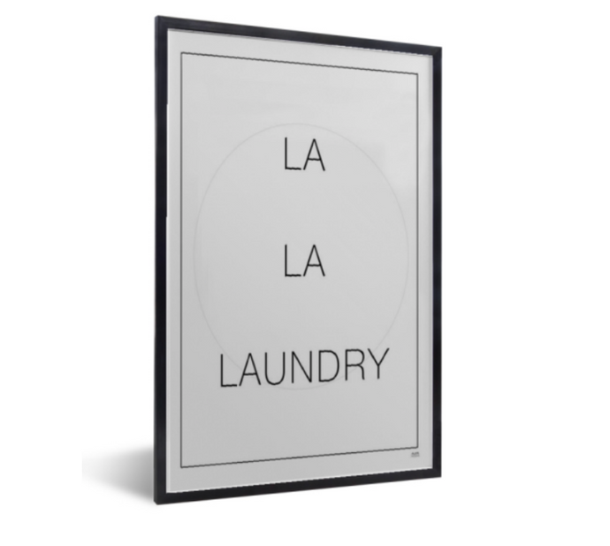 Poster tekst - la la laundry, washok