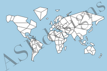Afbeelding in Gallery-weergave laden, Geometrische wereldkaart | wereldposter - lichtblauw
