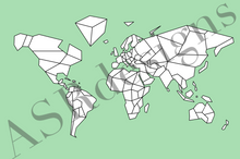 Afbeelding in Gallery-weergave laden, Geometrische wereldkaart | wereldposter - mintgroen
