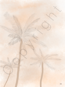 Poster palmbomen in natuurlijke kleuren. ASRdesigns 
