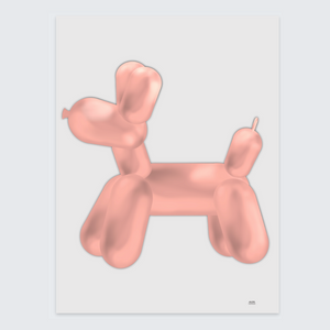 poster balloon dog lichtroze
