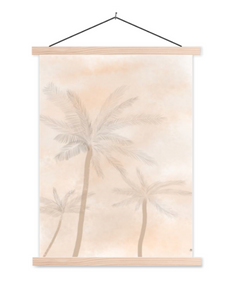 Poster palmbomen in natuurlijke kleuren op schoolplaat / met poster hanger ASRdesigns 