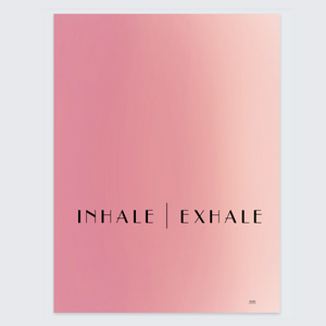 poster inhale exhale yoga roze