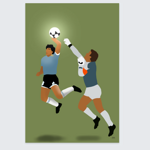 Voetbal poster Maradona hand of golf doelpunt 