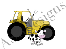 Afbeelding in Gallery-weergave laden, Poster tractor met koe
