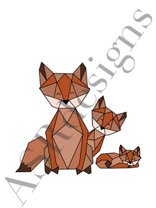 Poster vossen - geometrische dieren