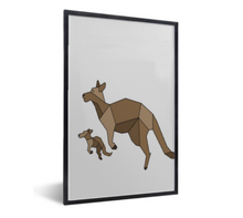 Afbeelding in Gallery-weergave laden, Poster kangoeroe in zwarte lijst
