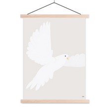 Afbeelding in Gallery-weergave laden, poster witte duif, zandkleur, beige
