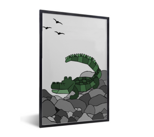 Poster stoere krokodil