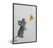 Afbeelding in Gallery-weergave laden, Kinderposter muis - zwarte lisjt

