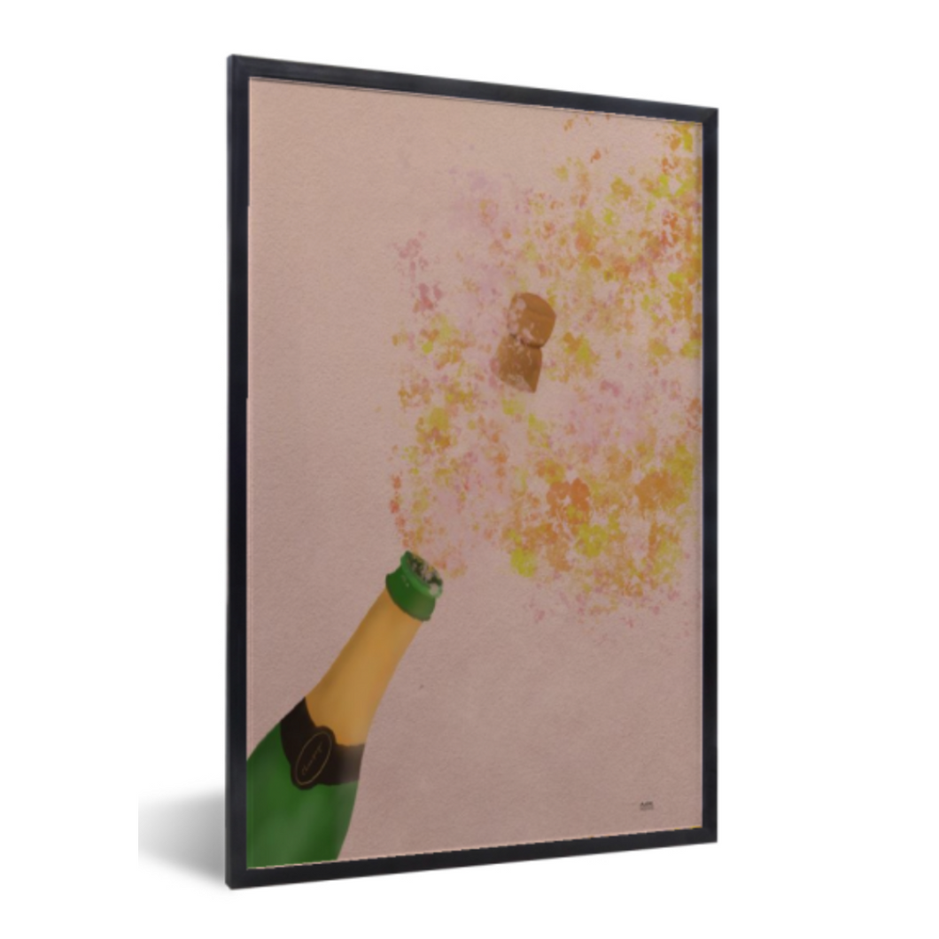 Poster champagne confetti