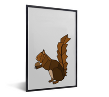 Afbeelding in Gallery-weergave laden, Poster eekhoorn | Decoratie kinderkamer bosthema - zwarte lijst
