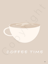 Afbeelding in Gallery-weergave laden, Poster tekst coffee time, koffie tijd, minimalistisch
