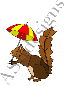 Poster eekhoorn | Decoratie kinderkamer bosthema - met paraplu 