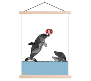 kinderposter dolfijnen schoolplaat / poster hanger