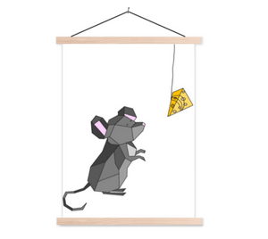 Kinderposter muis - schoolplaat, poster hanger