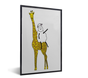 kinderposter giraffe en schaap . safari en boerderij thema. unieke posters