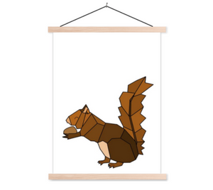 Poster eekhoorn | Decoratie kinderkamer bosthema  = poster hanger schoolplaat