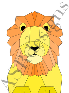 Leuke en stoere poster voor babykamer of kinderkamer van een (geometrische) Leeuw  in kleur