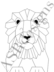 Leuke en stoere poster voor babykamer of kinderkamer van een (geometrische) Leeuw  in zwart wit