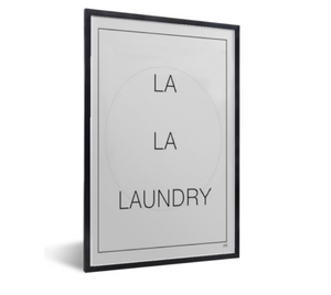 Poster tekst - la la laundry, washok