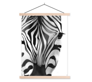 Poster zebra , zwart-wit, Scandinavisch interieur - schoolplaat / poster hanger