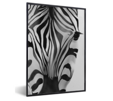 Afbeelding in Gallery-weergave laden, Poster zebra , zwart-wit, Scandinavisch interieur - zwarte lijst
