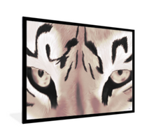 Afbeelding in Gallery-weergave laden, Poster tijger ogen , stoer , sepia , zwarte lijst
