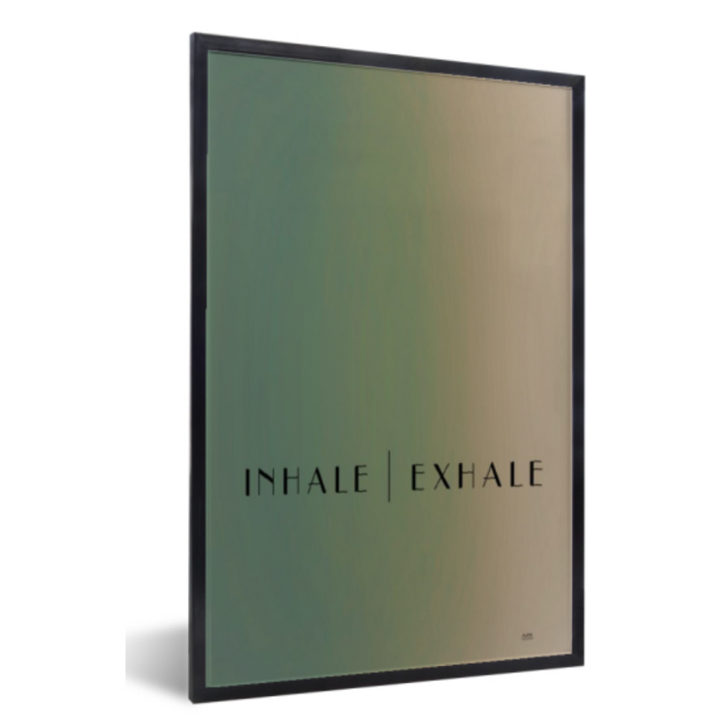 poster inhale exhale yoga groen