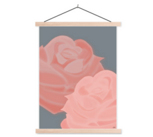 Afbeelding in Gallery-weergave laden, Poster rozen bloemen - roze, blauw - kleurrijk - schoolplaat / poster hanger
