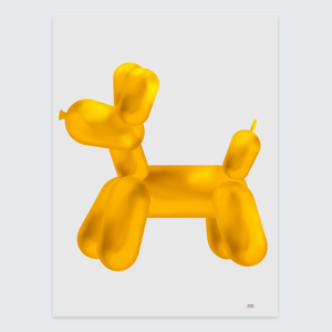 poster balloon dog geel