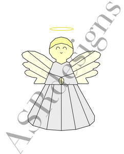 Lieve en mooie poster voor babykamer of kinderkamer van een (geometrische) een engeltje  in kleur
