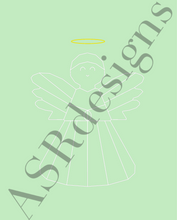 Afbeelding in Gallery-weergave laden, Lieve en mooie poster voor babykamer of kinderkamer van een (geometrische) een engeltje  in mintgroen
