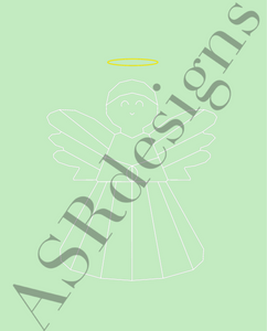 Lieve en mooie poster voor babykamer of kinderkamer van een (geometrische) een engeltje  in mintgroen