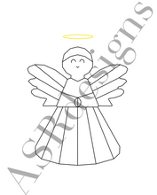 Afbeelding in Gallery-weergave laden, Lieve en mooie poster voor babykamer of kinderkamer van een (geometrische) een engeltje  in zwart wit
