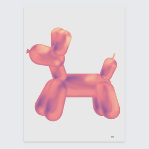 poster balloon dog donkerroze