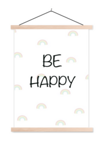Poster babykamer/kinderkamer: leuke tekst Be happy