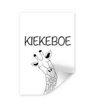 Afbeelding in Gallery-weergave laden, Poster babykamer/kinderkamer: leuke tekst kiekeboe - giraffe
