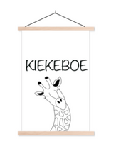 Afbeelding in Gallery-weergave laden, Poster babykamer/kinderkamer: leuke tekst kiekeboe - Giraffe
