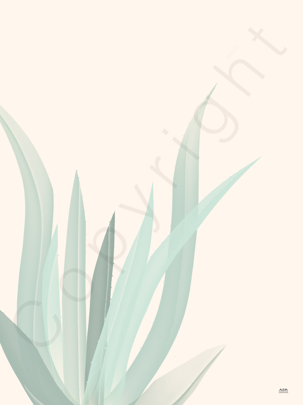 Poster Aloe vera plant beige achtegrond