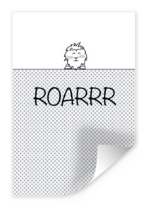 Poster babykamer/kinderkamer: leuke teksten: Roar met leeuw