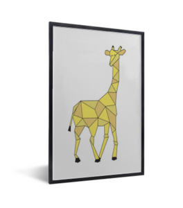 Posterset / muurdecoratie kinderkamer of babykamer - safari thema met olifant een giraffe en een aapje. 