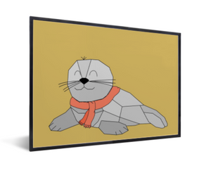 Poster tevreden zeehond