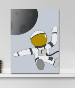 poster astronaut - kinderkamer astronaut in ruimte - canvas