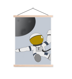 poster astronaut - kinderkamer astronaut in ruimte -  schoolplaat