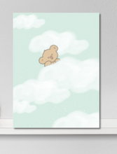 Afbeelding in Gallery-weergave laden, poster babykamer beer in wolken mintgroen - canvas
