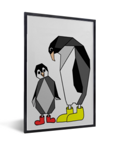 Poster baby pinguïn met ouder