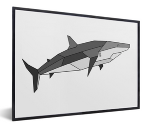 Poster geometrische haai