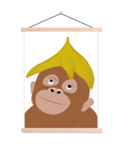 Afbeelding in Gallery-weergave laden, kinderposter aapje met banaan
