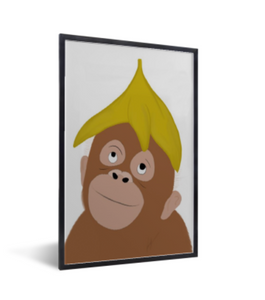 kinderposter aapje met banaan
